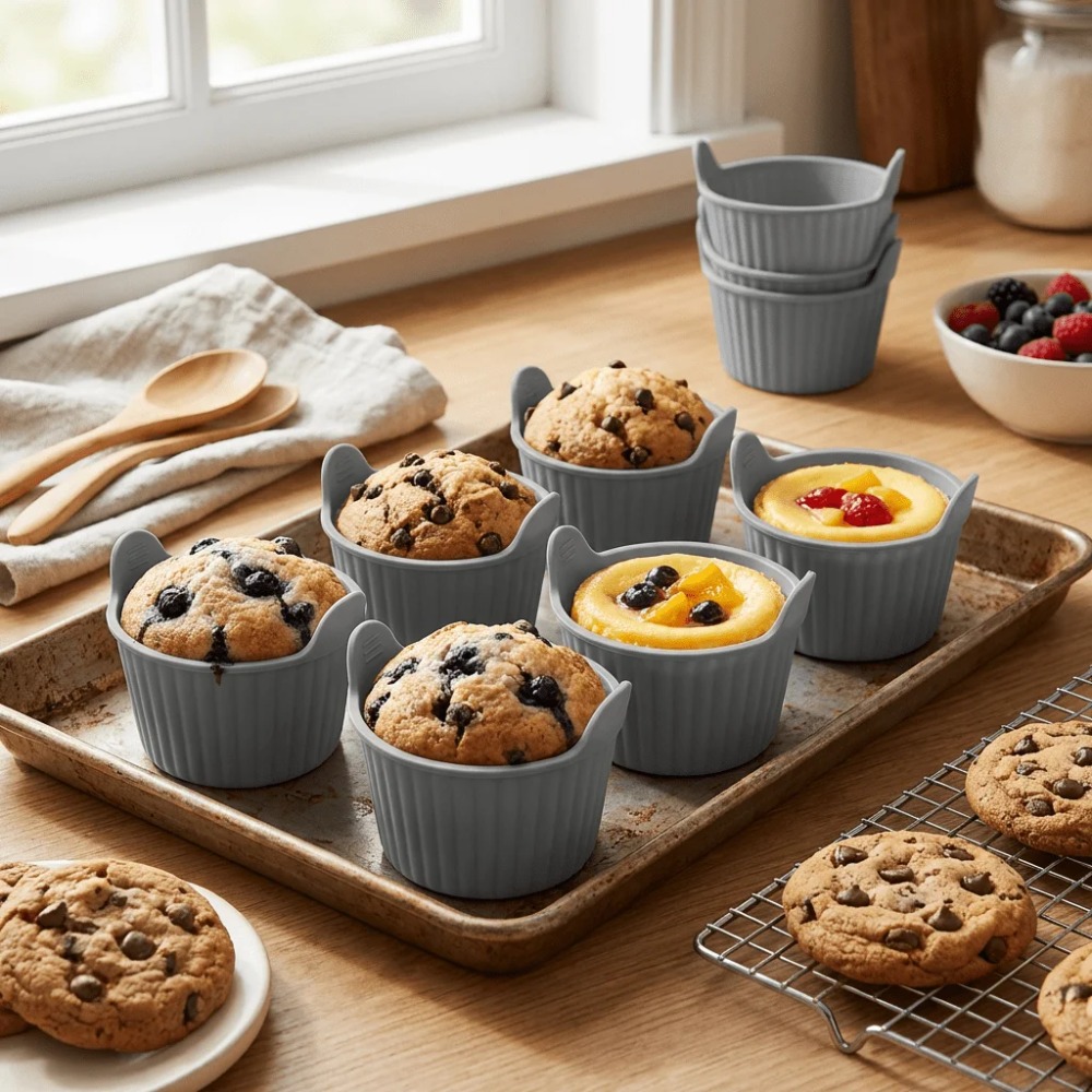 Kitchen Pro Baking Tray - 6Pcs Silicone Air Fryer Mold DIY
