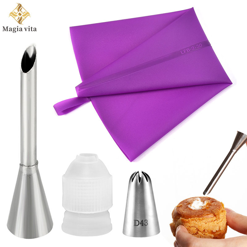 Piping Bag Disposable - DIY Reusable Puff Cake Tip Silicone