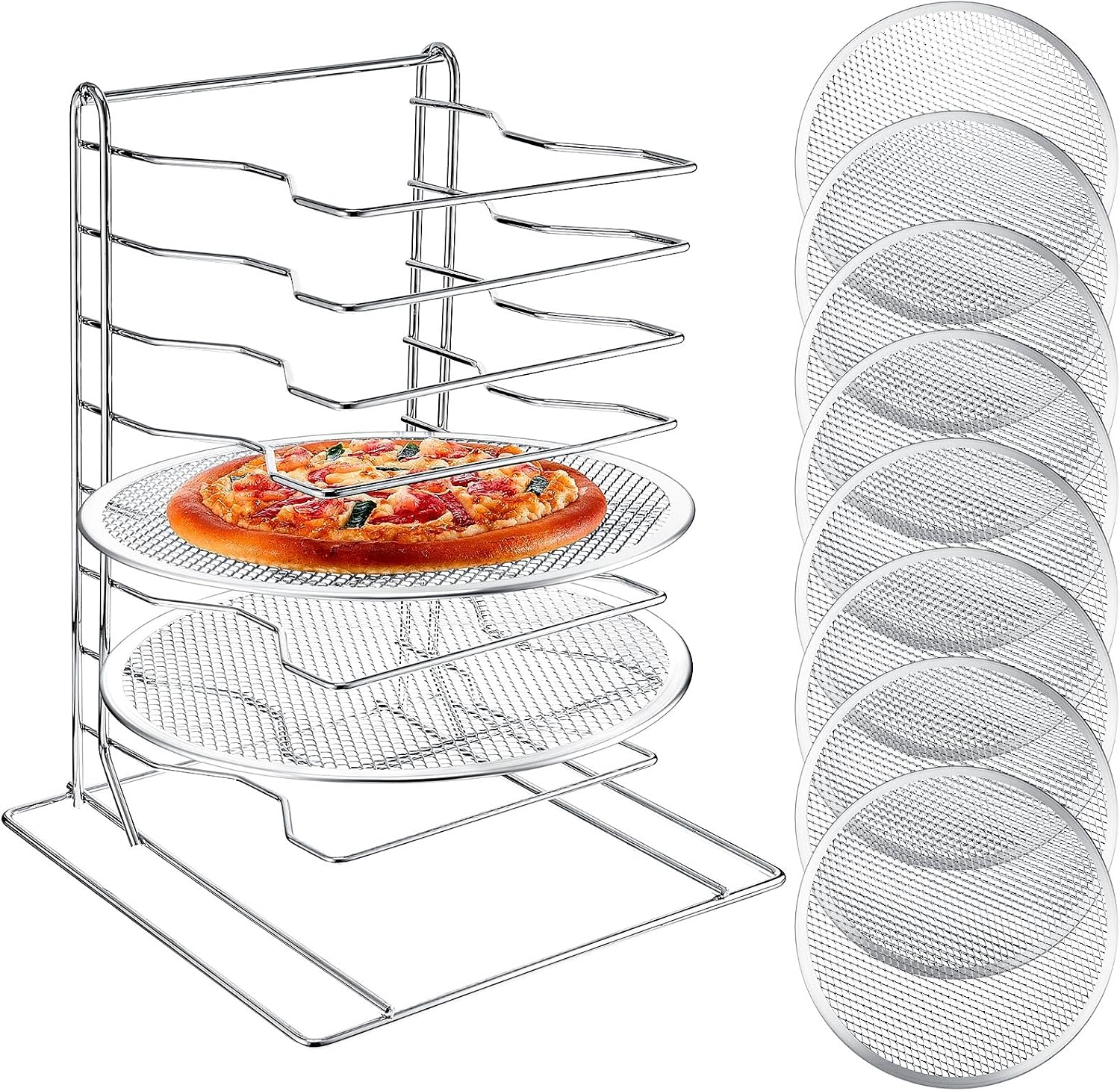 Kitchen Baking Rack - Pizza Rack 8 Tiered Stand With