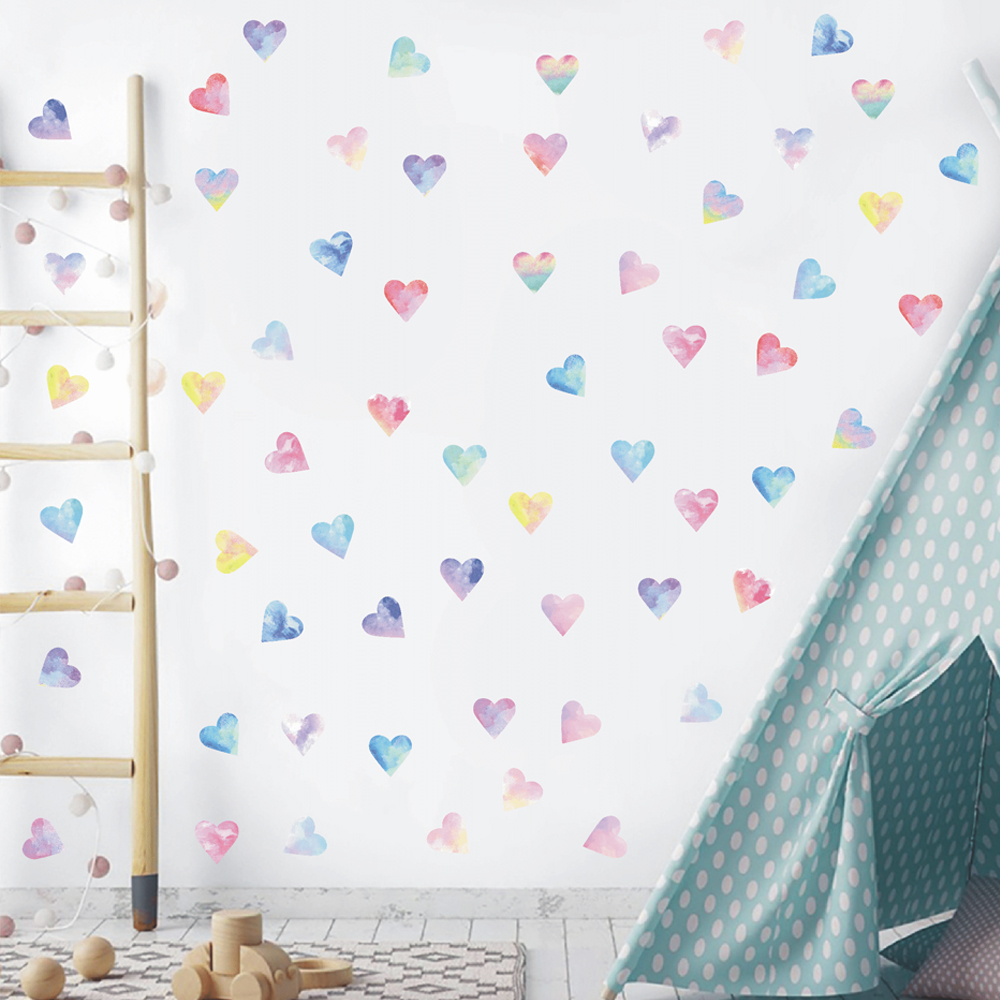 Kitchen Queen - Colorful Hearts Couple Wall Stickers Kitchen