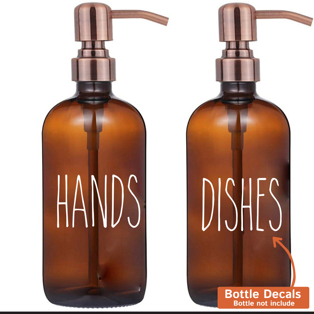 Kitchen Queen - 4pcs Waterproof Hands Dishes Bottle Labels