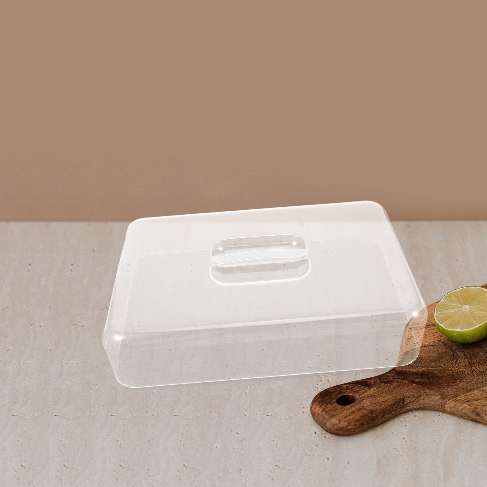 Kitchen Bakery - 2Pcs Clear Acrylic Rectangular Cake Dome