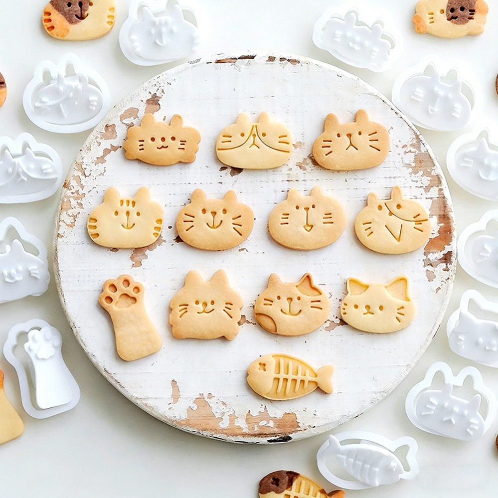 Kitchen Equipment For Baking - Cute Kitten DIY Stamp Cookie Cutters