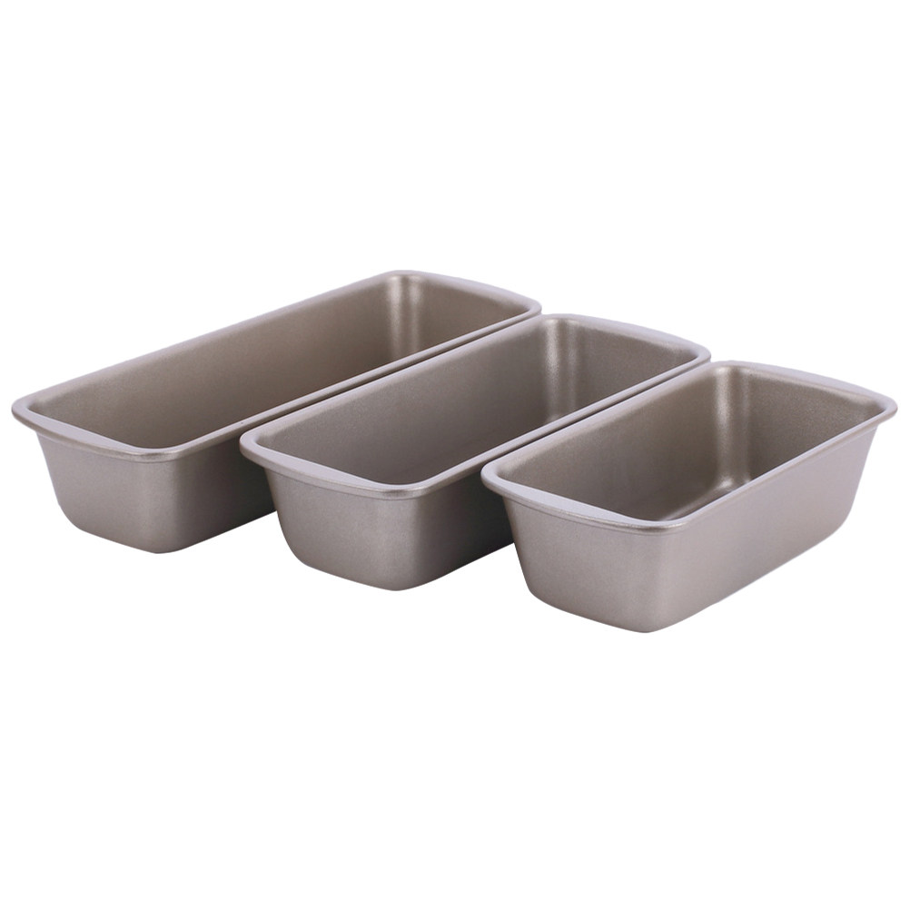 Kitchen Bakery - 3Pcs Rectangular Loaf Pan Carbon Steel