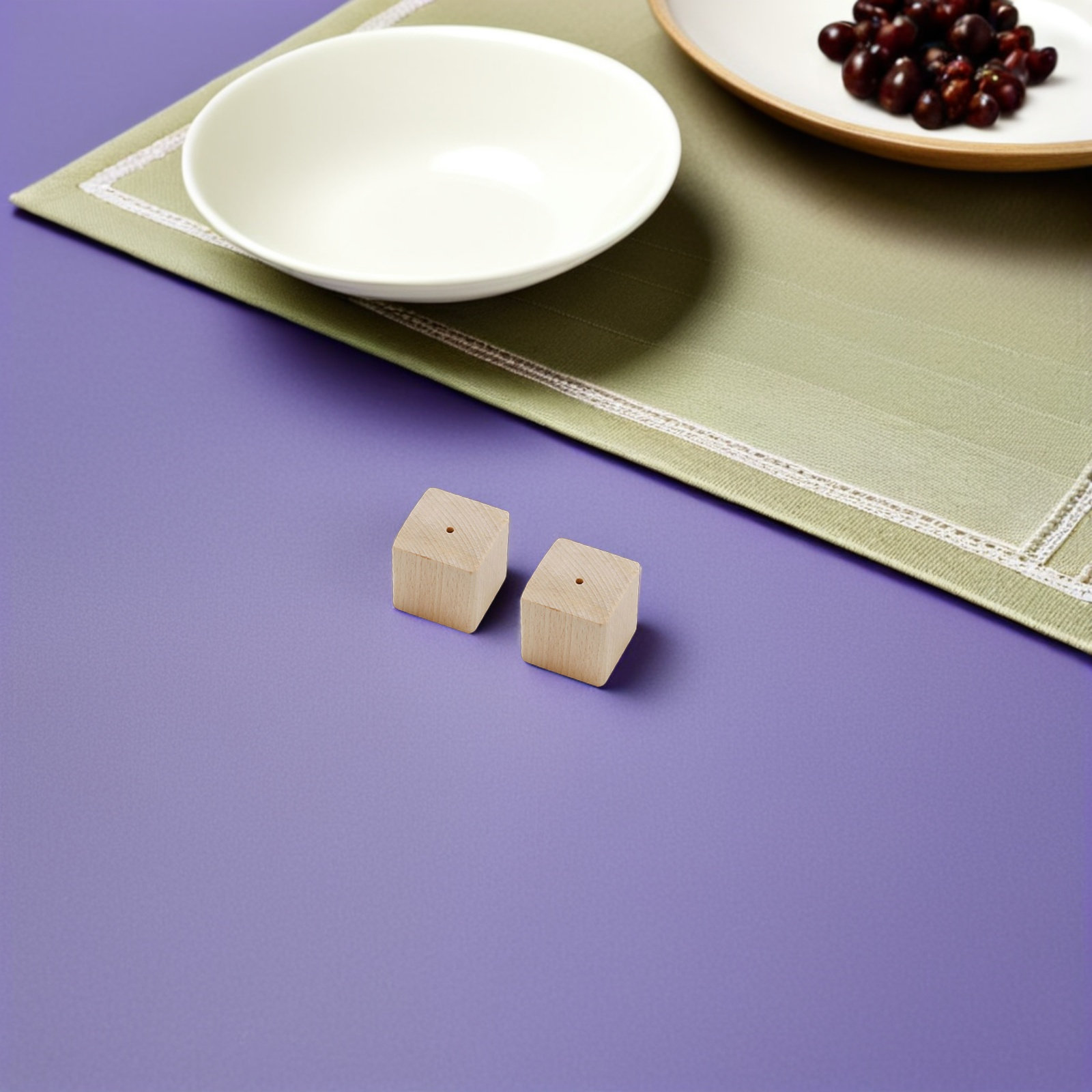 Kitchen With Baking Area - 2Pcs Wooden Flower Nail Bases Professional
