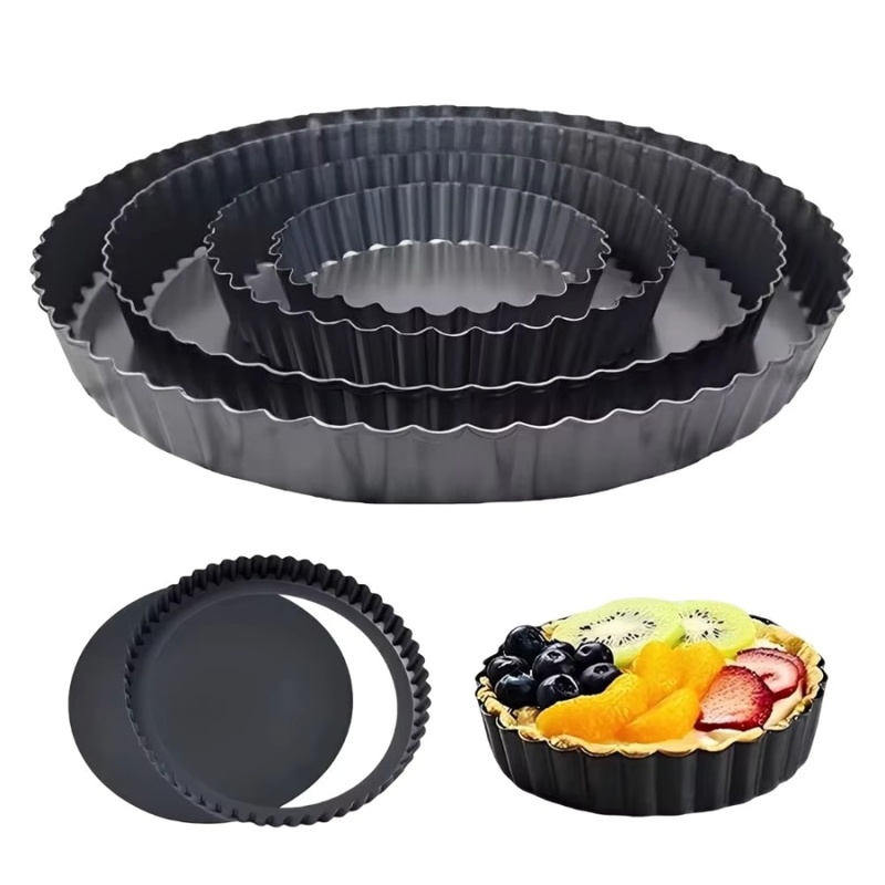 Kitchen Bakery - 1pc Removable Bottom Fluted Tart Pan