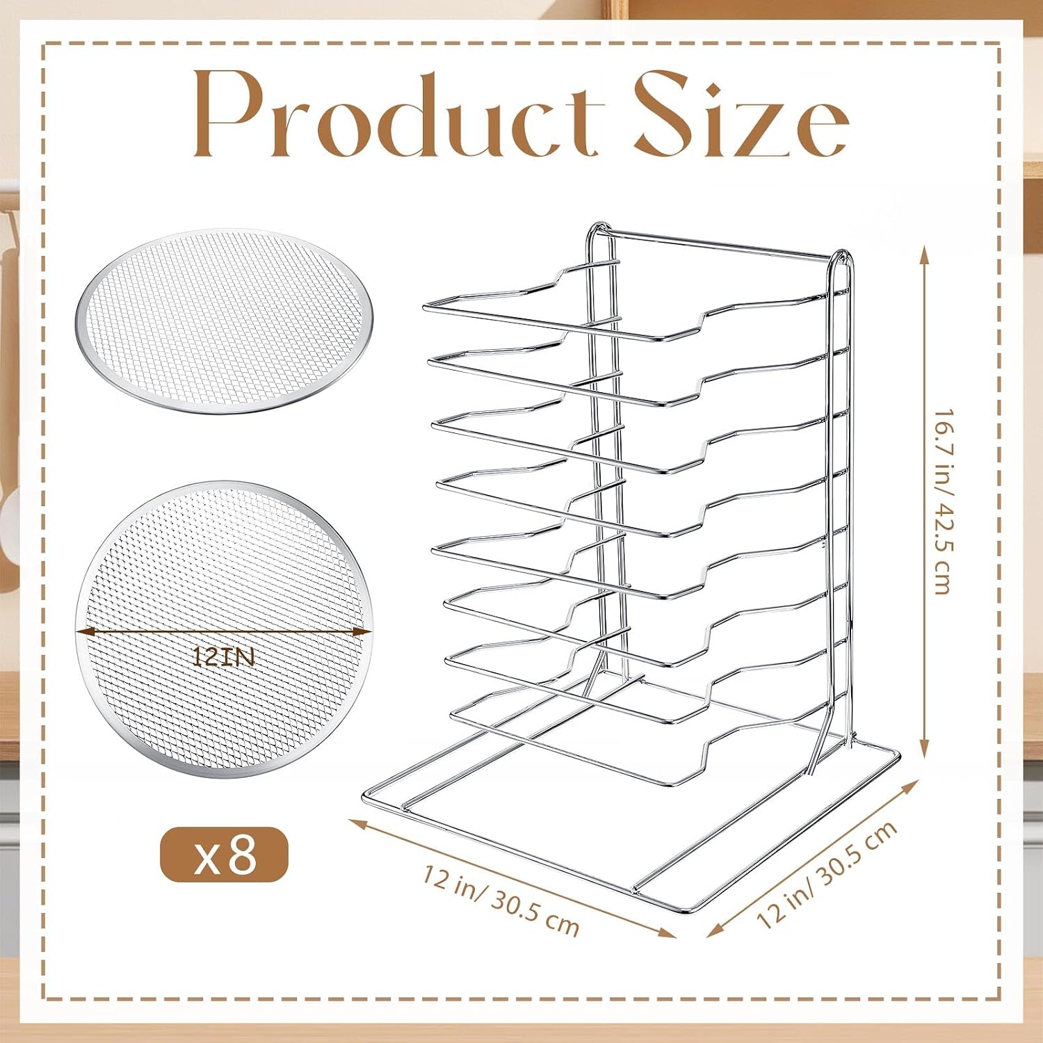 Pizza Rack 8 Tiered Stand With - Kitchen Baking Rack ulasan dan harga