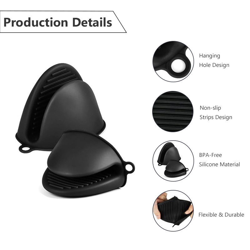 2 Pack Silicone Oven Mitts Pot - Kitchen Baking Pan Set ulasan dan harga