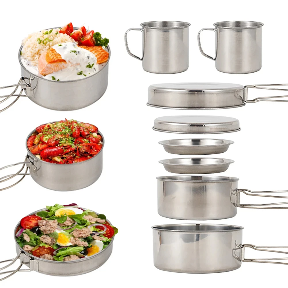8pcs/Set Camping Cookware Mess - Kitchen Baking Pan Set ulasan dan harga