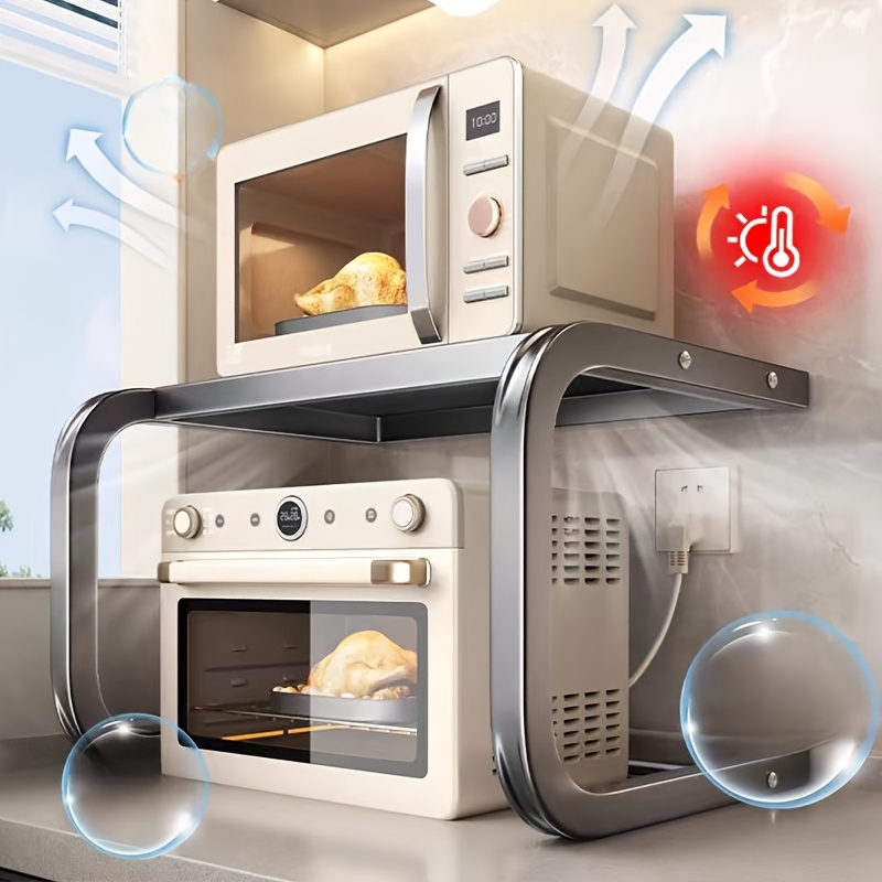 Spacious 2-Tier Metal Microwav - Kitchen Baking Rack ulasan dan harga