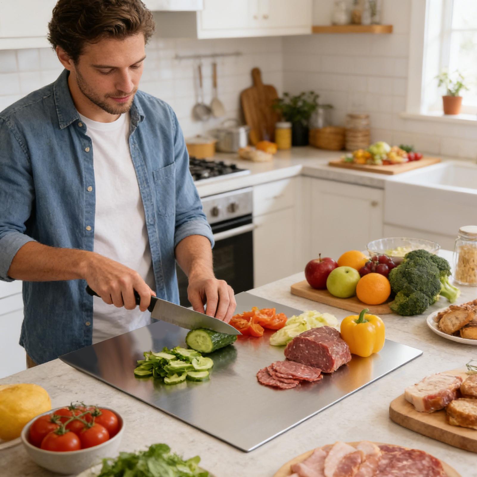 Stainless Steel Cutting Board  - Baking In Kitchen ulasan dan harga
