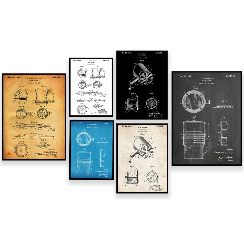 Flour Sieve 1926 Patent Print, - Kitchen Baking Wall Art ulasan dan harga