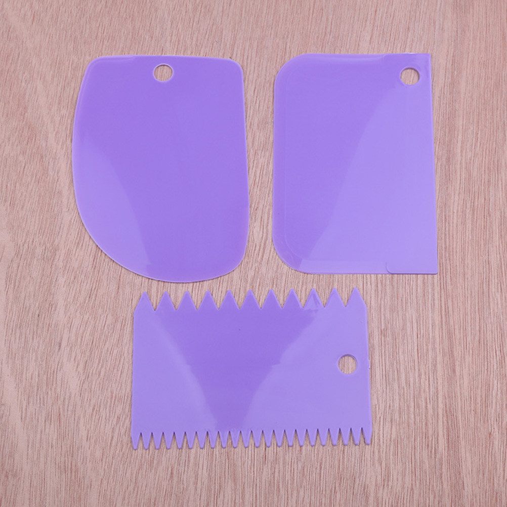 3Pcs Dough Scrapers Plastic Du - Dough Scraper Curved ulasan dan harga