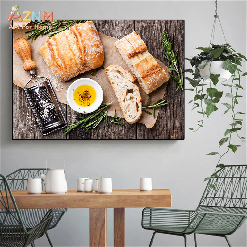 AZNM Realistic Fresh Baked Bre - Kitchen Baking Wall Art ulasan dan harga