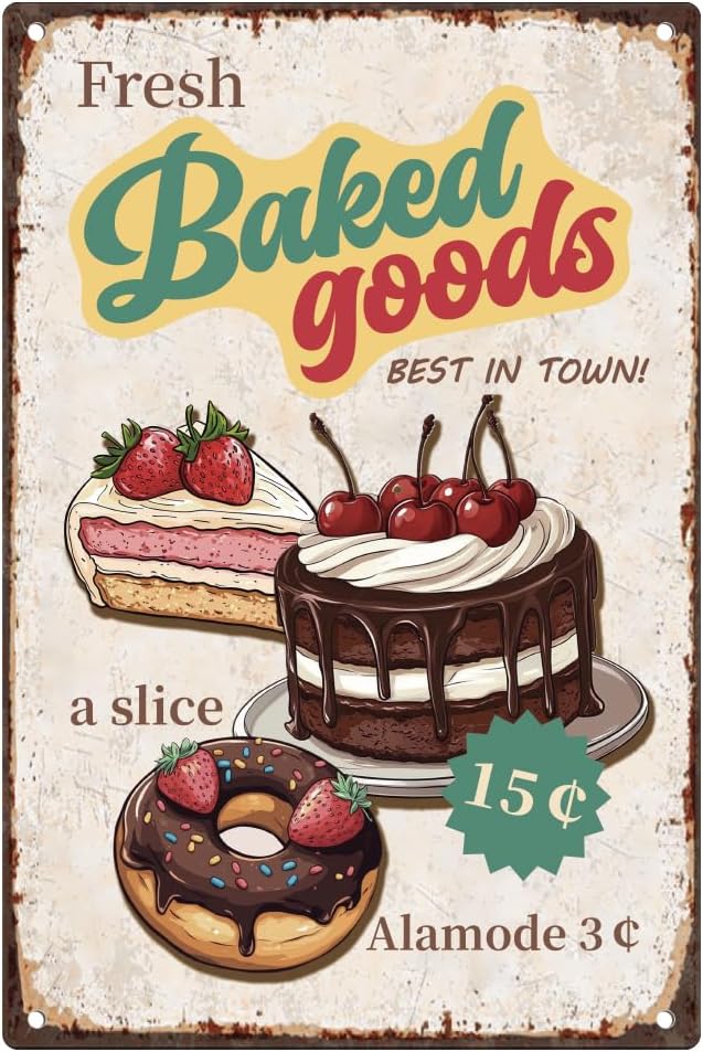 Fresh Baked Goods Vintage Tin  - Kitchen Baking Wall Art ulasan dan harga