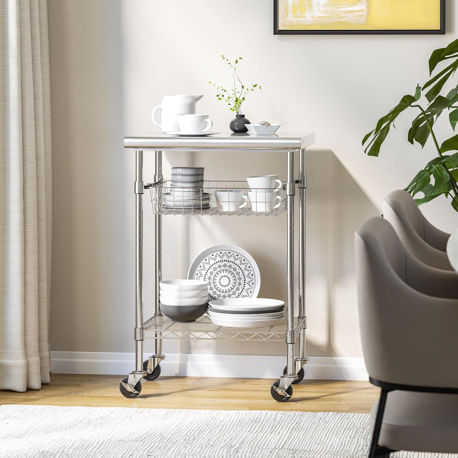 Stainless Steel Commercial Pre - Kitchen Island Baking Table ulasan dan harga