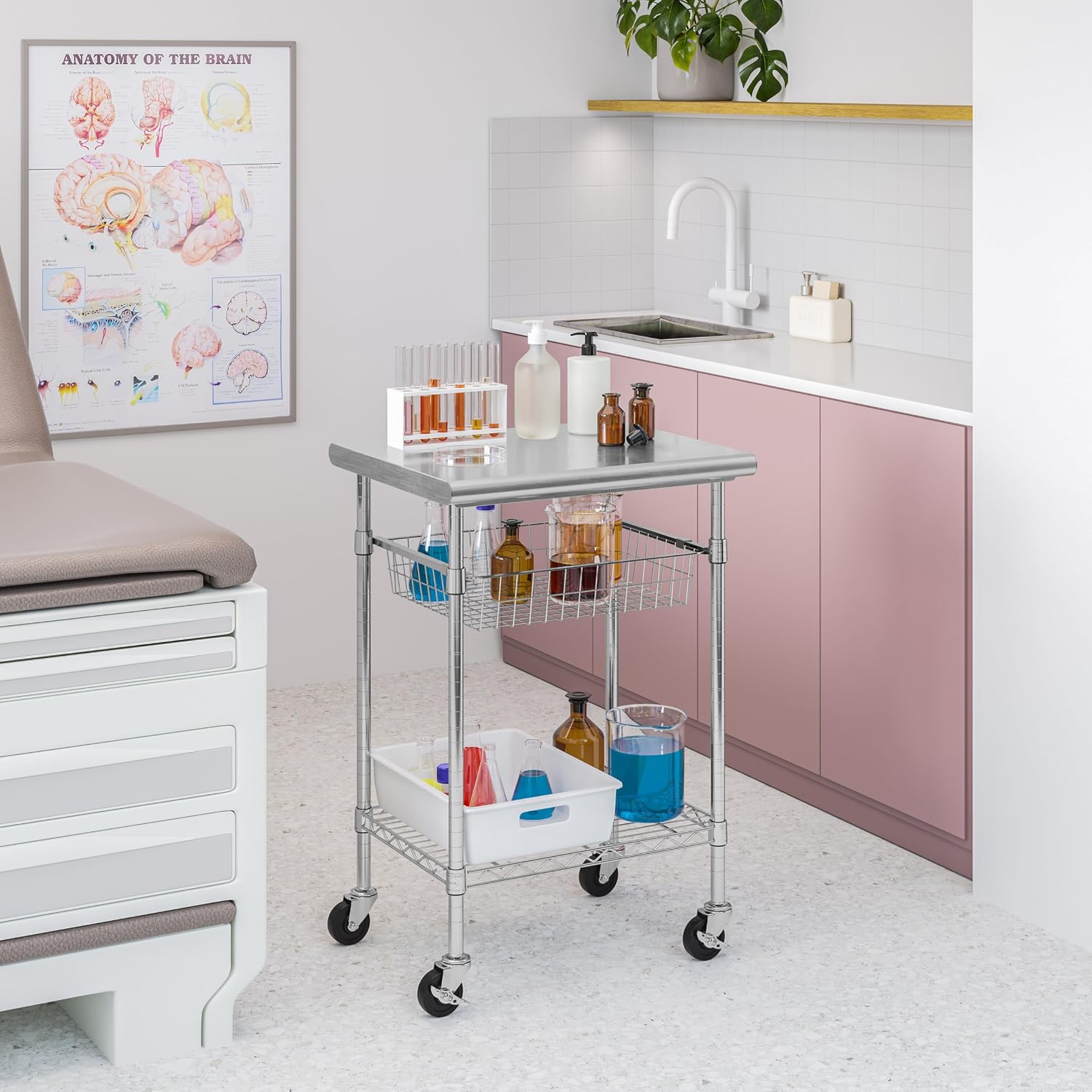 Stainless Steel Commercial Pre - Kitchen Island Baking Table ulasan dan harga