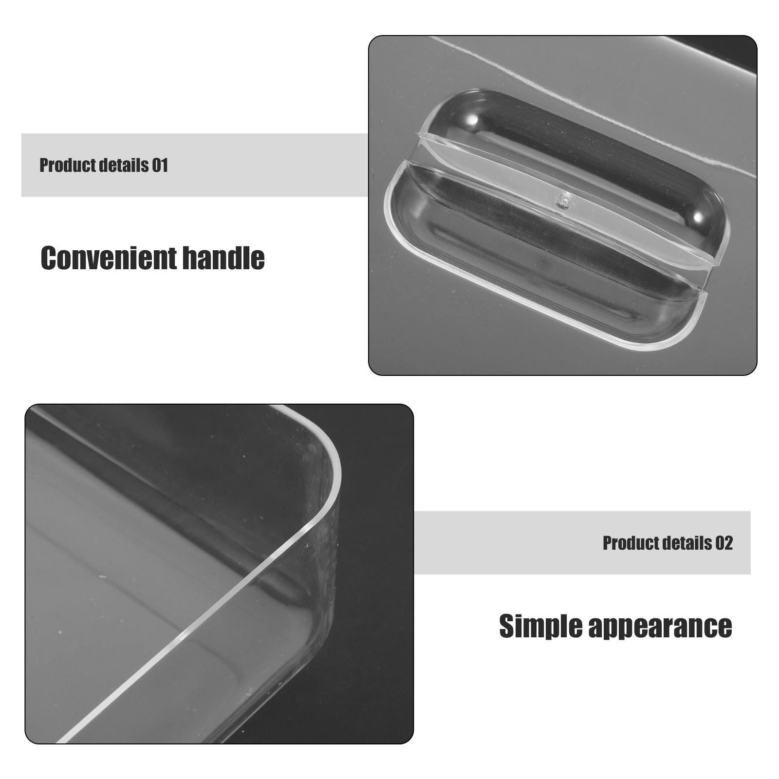 2Pcs Clear Acrylic Rectangular - Kitchen Bakery ulasan dan harga