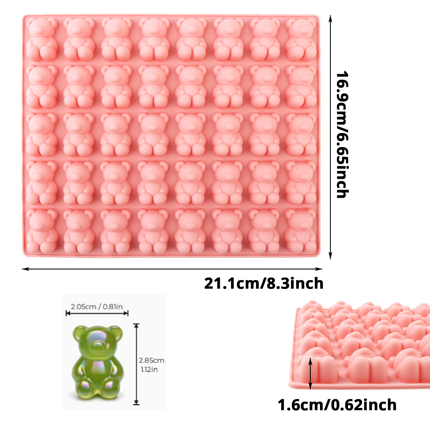40-Cavity Bear-Shaped Silicone - Kitchen Baking Molds ulasan dan harga