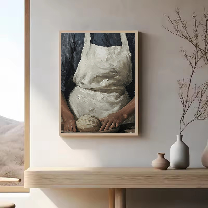 French Kitchen Woman Baking Br - Kitchen Baking Wall Art ulasan dan harga