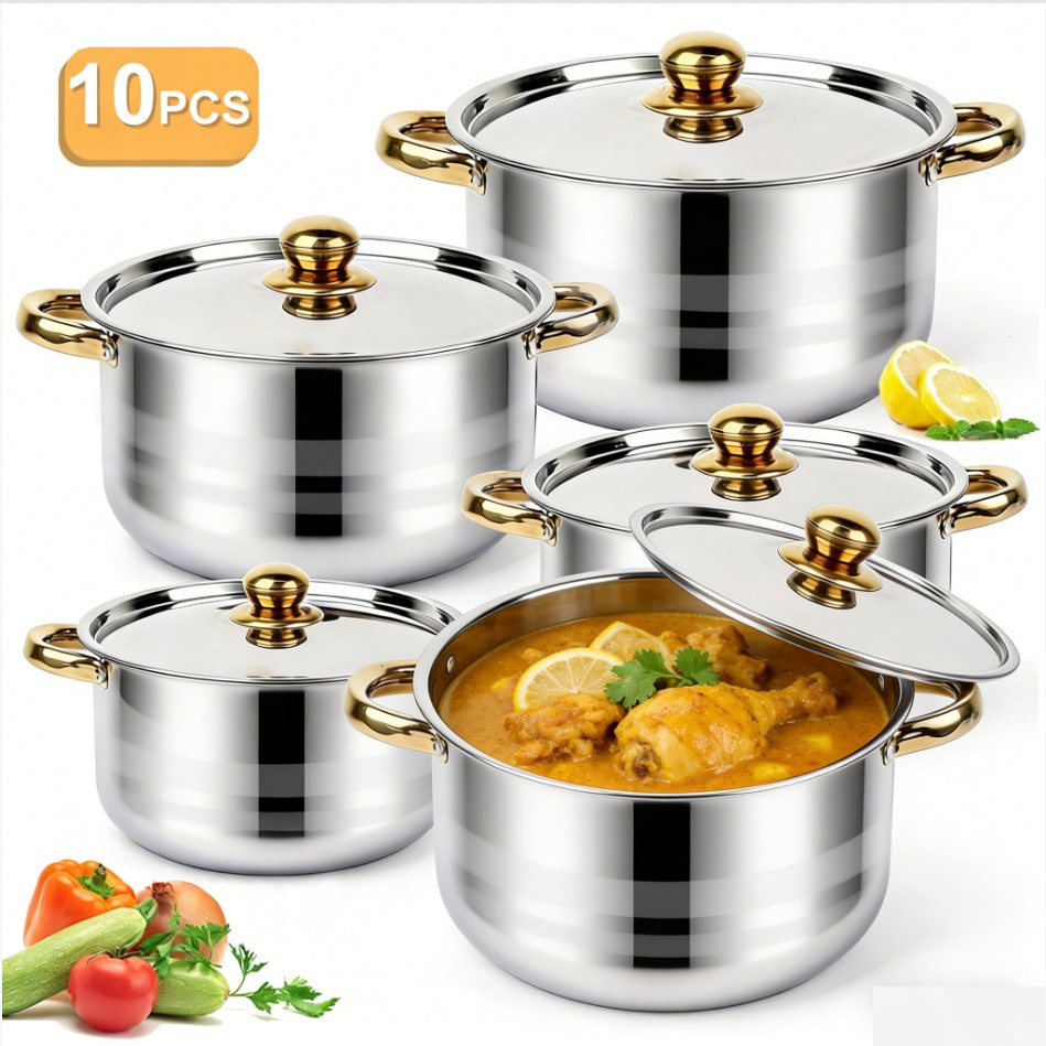 Stainless Steel Pot Set Modern - Kitchen Baking Pan Set ulasan dan harga