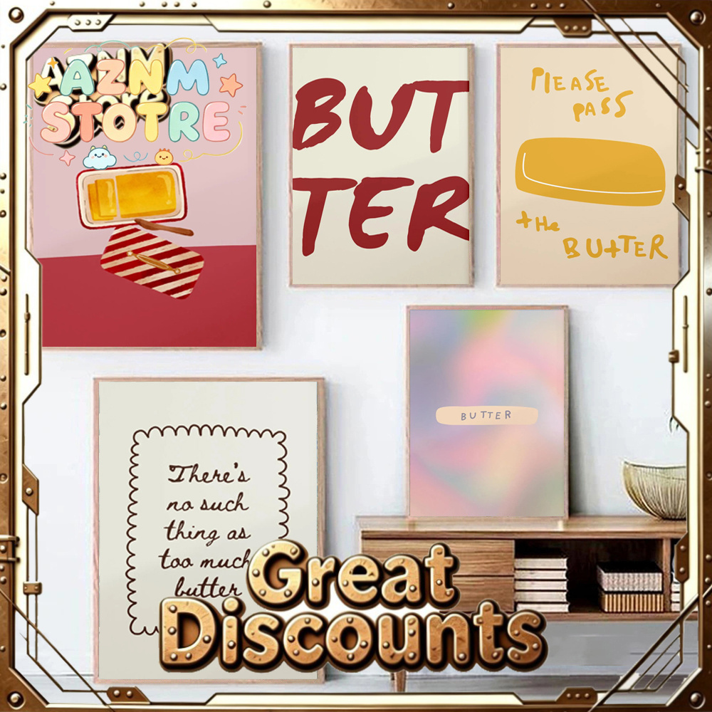 1pc Butter Poster Minimalist K - Kitchen Baking Wall Art ulasan dan harga