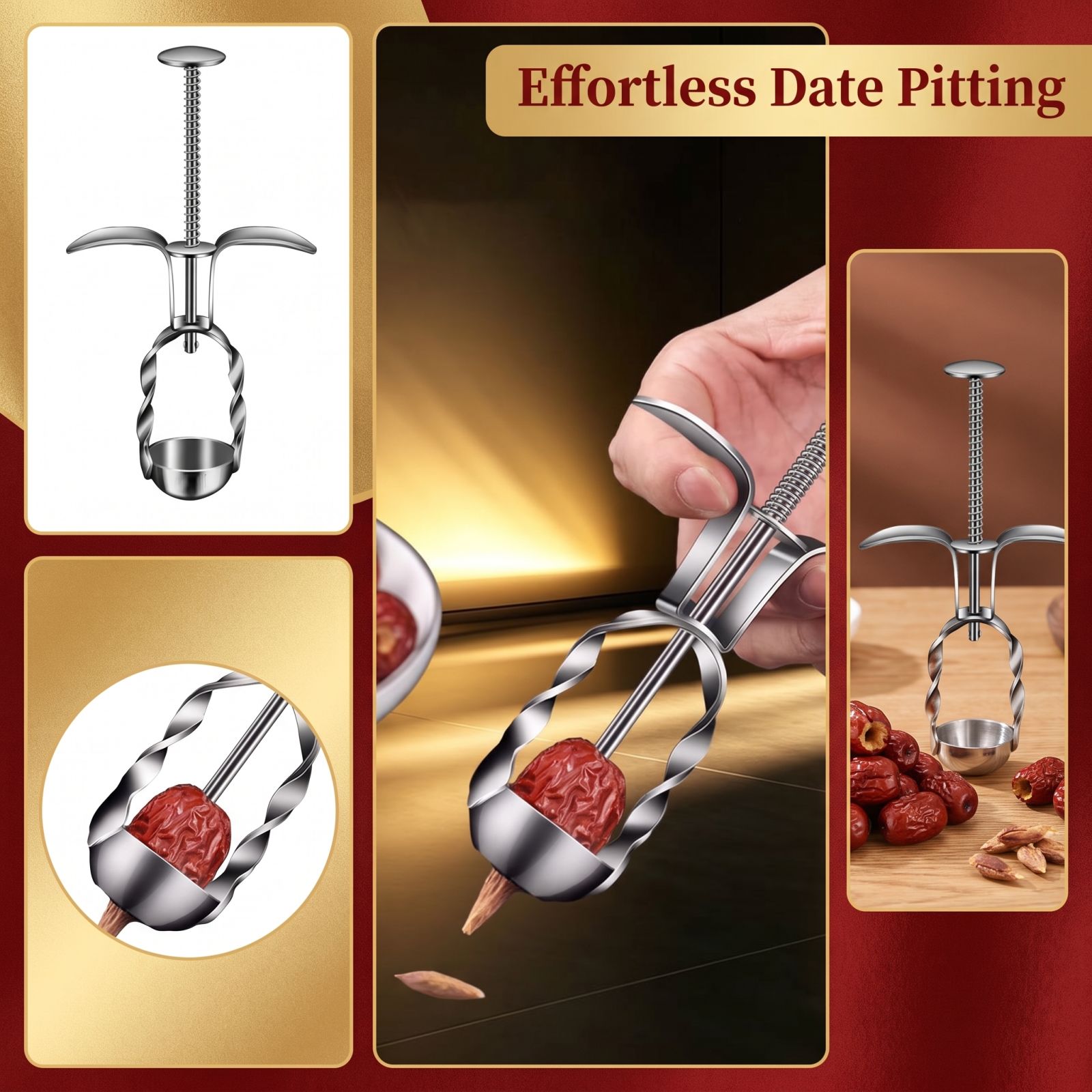 Stainless Steel Red Date Pitte - Kitchen Baking Cooking ulasan dan harga