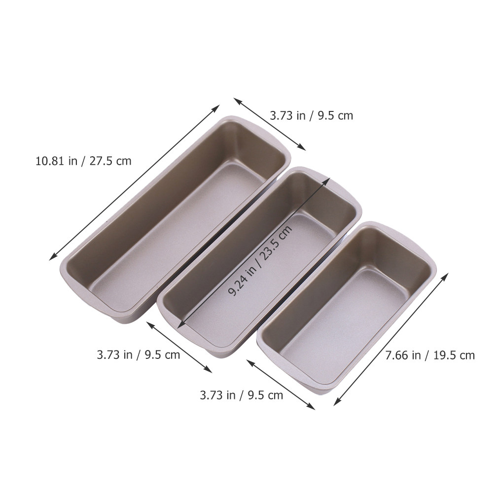 3Pcs Rectangular Loaf Pan Carb - Kitchen Bakery ulasan dan harga