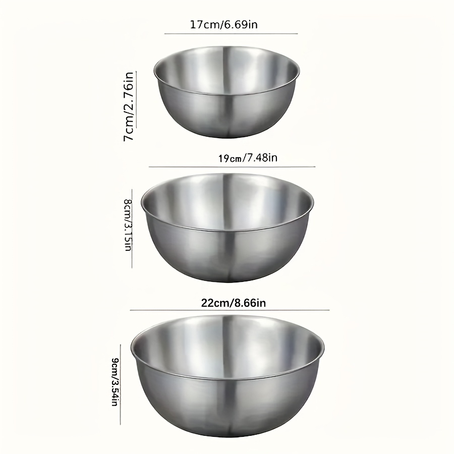 3pcs Stainless Steel Salad Bow - Kitchen Baking Cooking ulasan dan harga