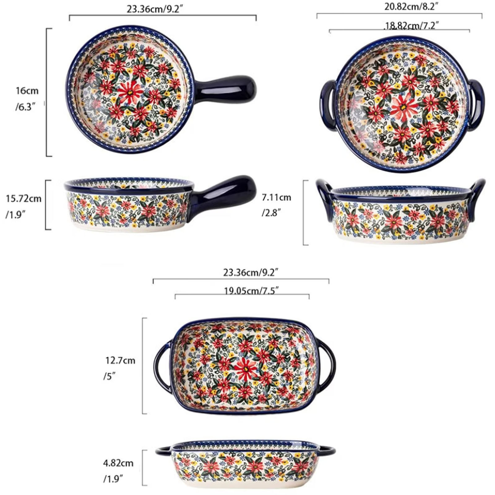 1pc, Floral Ceramic Baking Tra - Kitchen Baking Must Haves ulasan dan harga