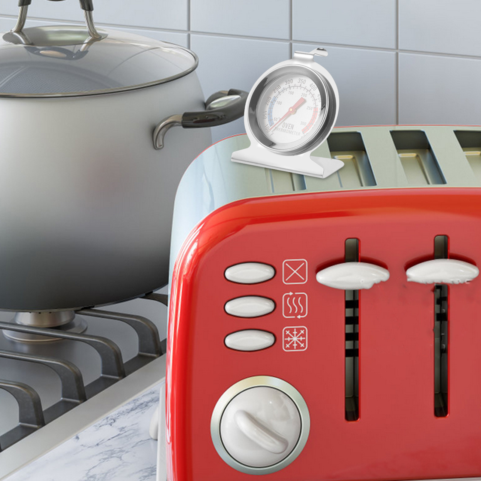 2Pcs Stainless Steel Oven Ther - Kitchen Baking Cooking ulasan dan harga