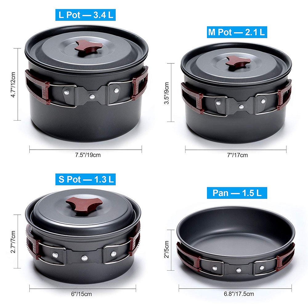 Outdoor Camping Cookware Kit N - Kitchen Baking Pan Set ulasan dan harga