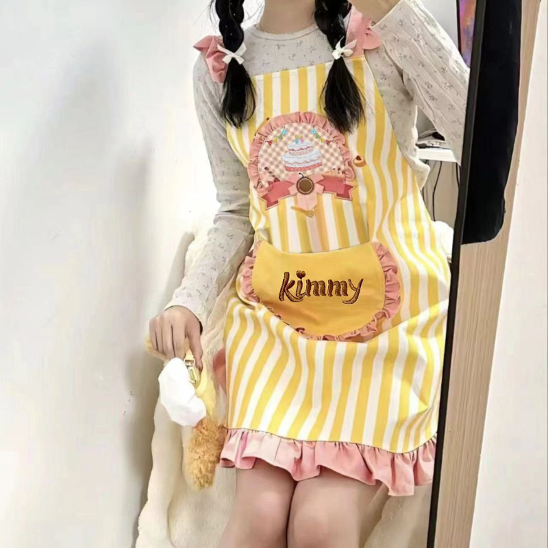 1pc Cute Striped Apron Princes - Kitchen Baking Must Haves ulasan dan harga